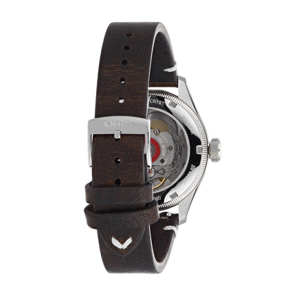 volante brown leather strap grey dial oris watch automatic alt