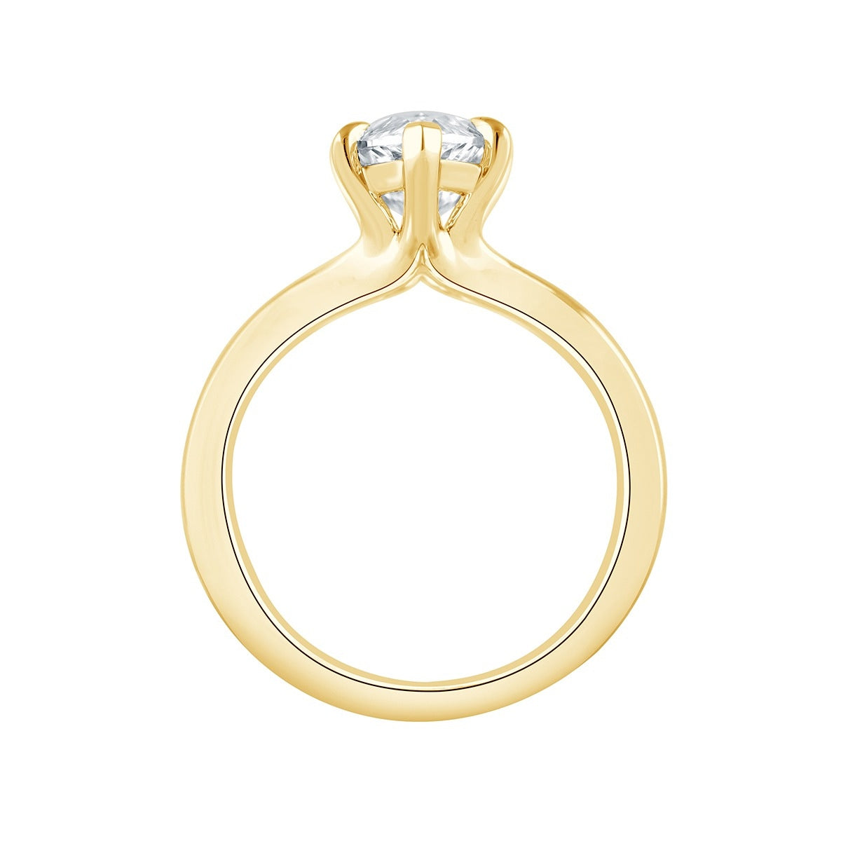 Adamante 3 ct. tw. Lab-Grown Marquise Diamond Solitaire Engagement Ring in 14K Yellow Gold front view