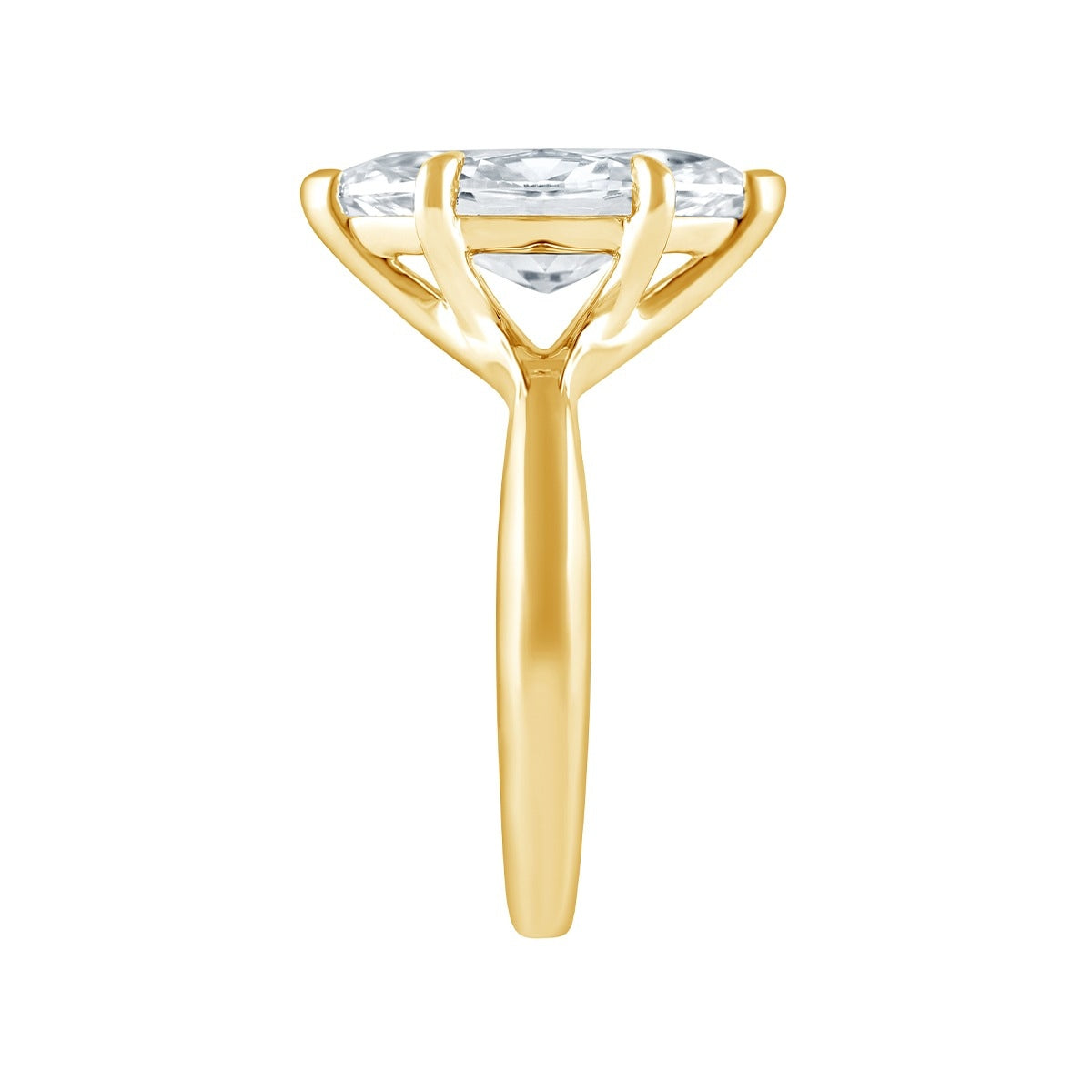 Adamante 3 ct. tw. Lab-Grown Marquise Diamond Solitaire Engagement Ring in 14K Yellow Gold close-up detail