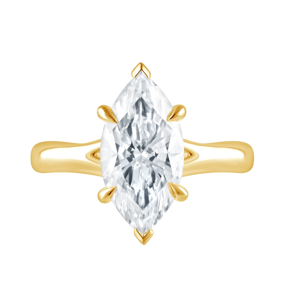 Adamante 3 ct. tw. Lab-Grown Marquise Diamond Solitaire Engagement Ring in 14K Yellow Gold side profile