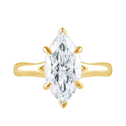 Adamante 3 ct. tw. Lab-Grown Marquise Diamond Solitaire Engagement Ring in 14K Yellow Gold side profile