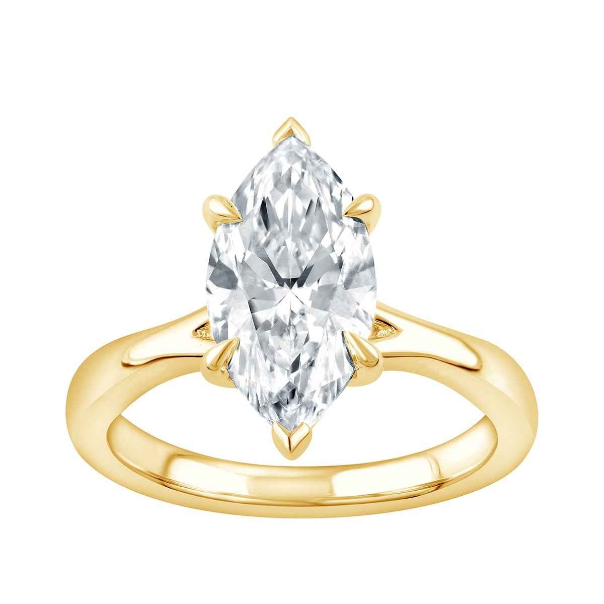 Adamante 3 ct. tw. Lab-Grown Marquise Diamond Solitaire Engagement Ring in 14K Yellow Gold