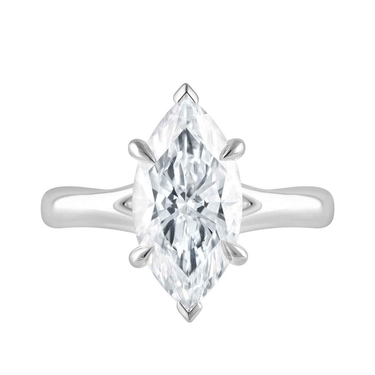 Adamante 3 ct. tw. Lab-Grown Marquise Diamond Solitaire Engagement Ring side profile