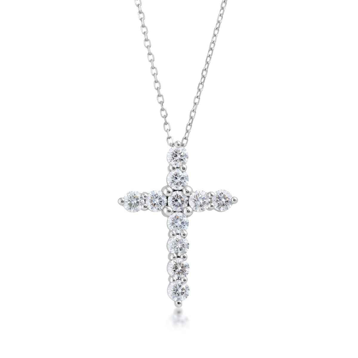 1 ct. tw. Diamond Cross Pendant in 10K White Gold