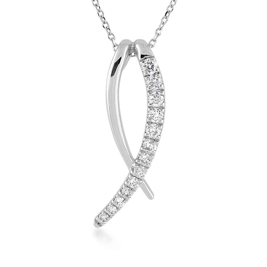 Journey 1/4 ct. tw. Diamond Graduated Pendant in 10K White Gold (2)