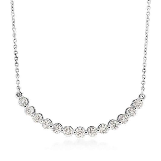 1 ct. tw. Diamond Curved Bar Necklace in 10K White Gold (2)
