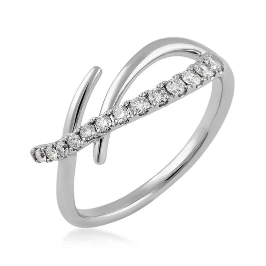 Journey 1/4 ct. tw. Diamond Graduated Ring in 10K White Gold front view (2)