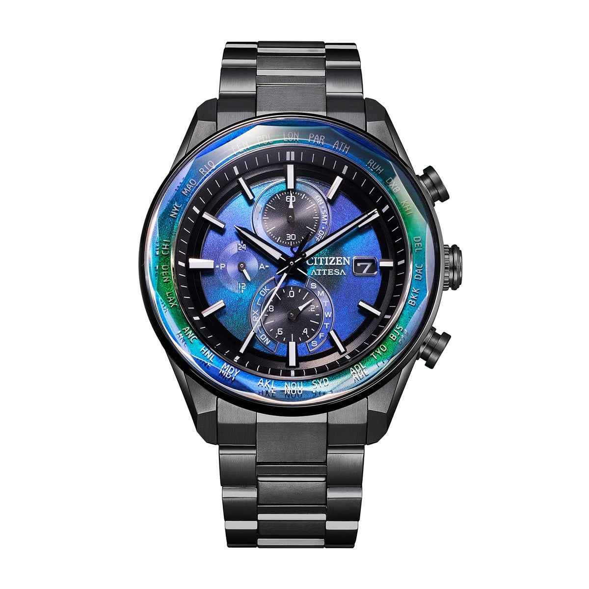 Citizen Men's Attesa Eco-Drive Black Titanium Watch with Blue Dial (2)