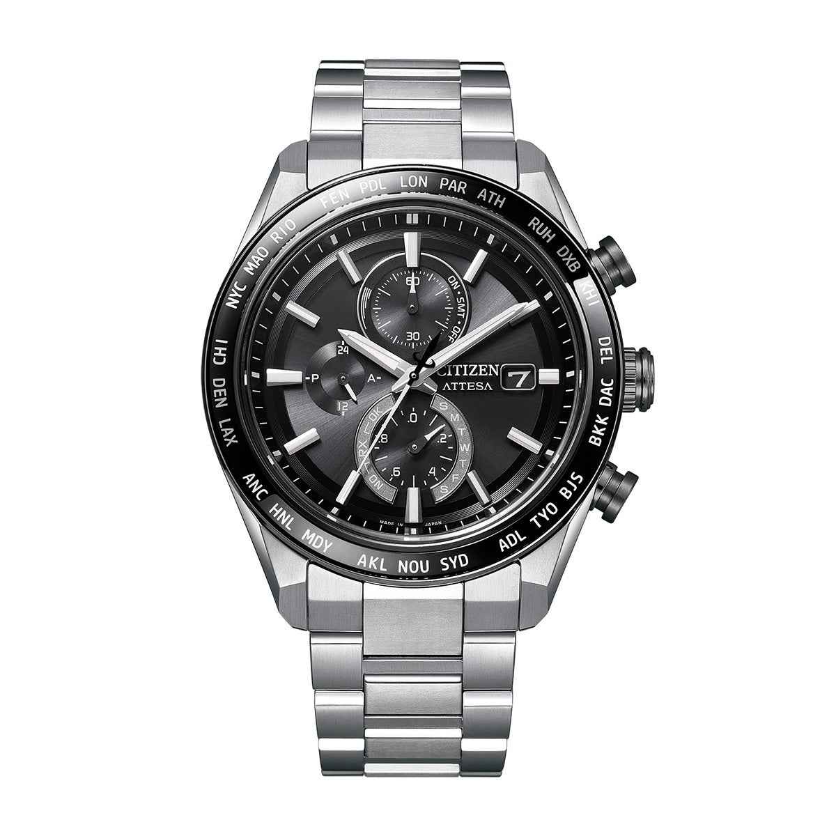 Citizen Men's Attesa Eco-Drive Titanium Watch with Black Dial