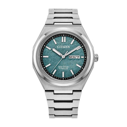Citizen Men's Zenshin Eco-Drive Titanium Watch with Green Dial