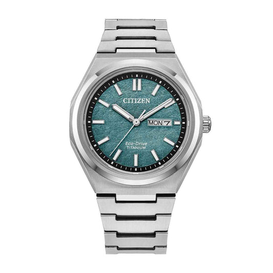 Citizen Men's Zenshin Eco-Drive Titanium Watch with Green Dial