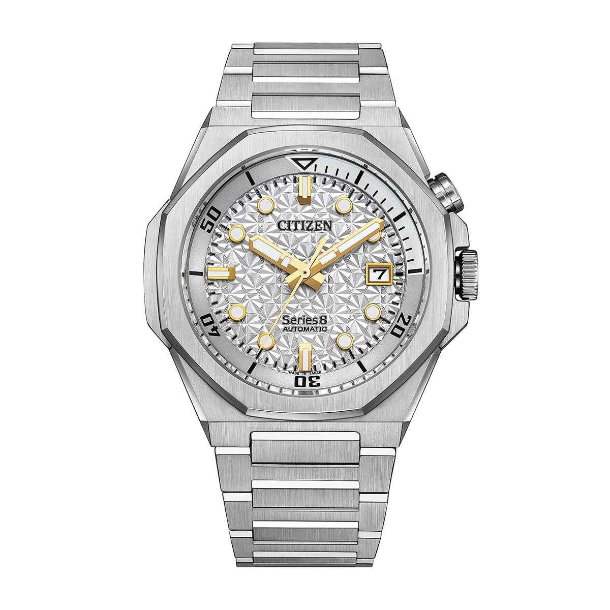 Citizen Men's Series 8 City Lights Automatic Stainless Steel Watch with Silver Dial