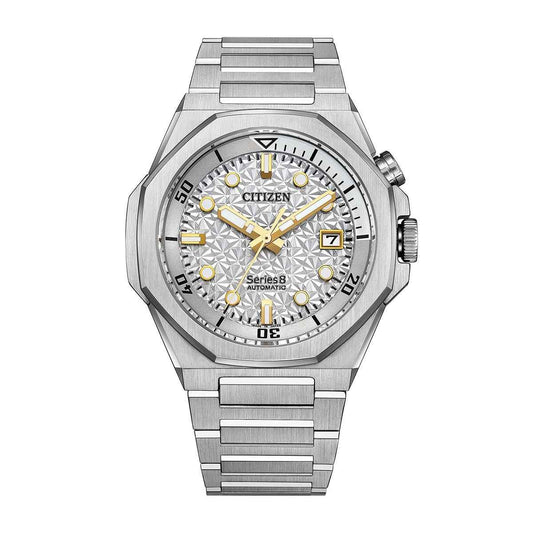 Citizen Men's Series 8 City Lights Automatic Stainless Steel Watch with Silver Dial