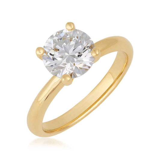 USA Collection 2 ct. tw. Lab-Grown Round Brilliant Diamond Solitaire Engagement Ring in 14K Yellow Gold
