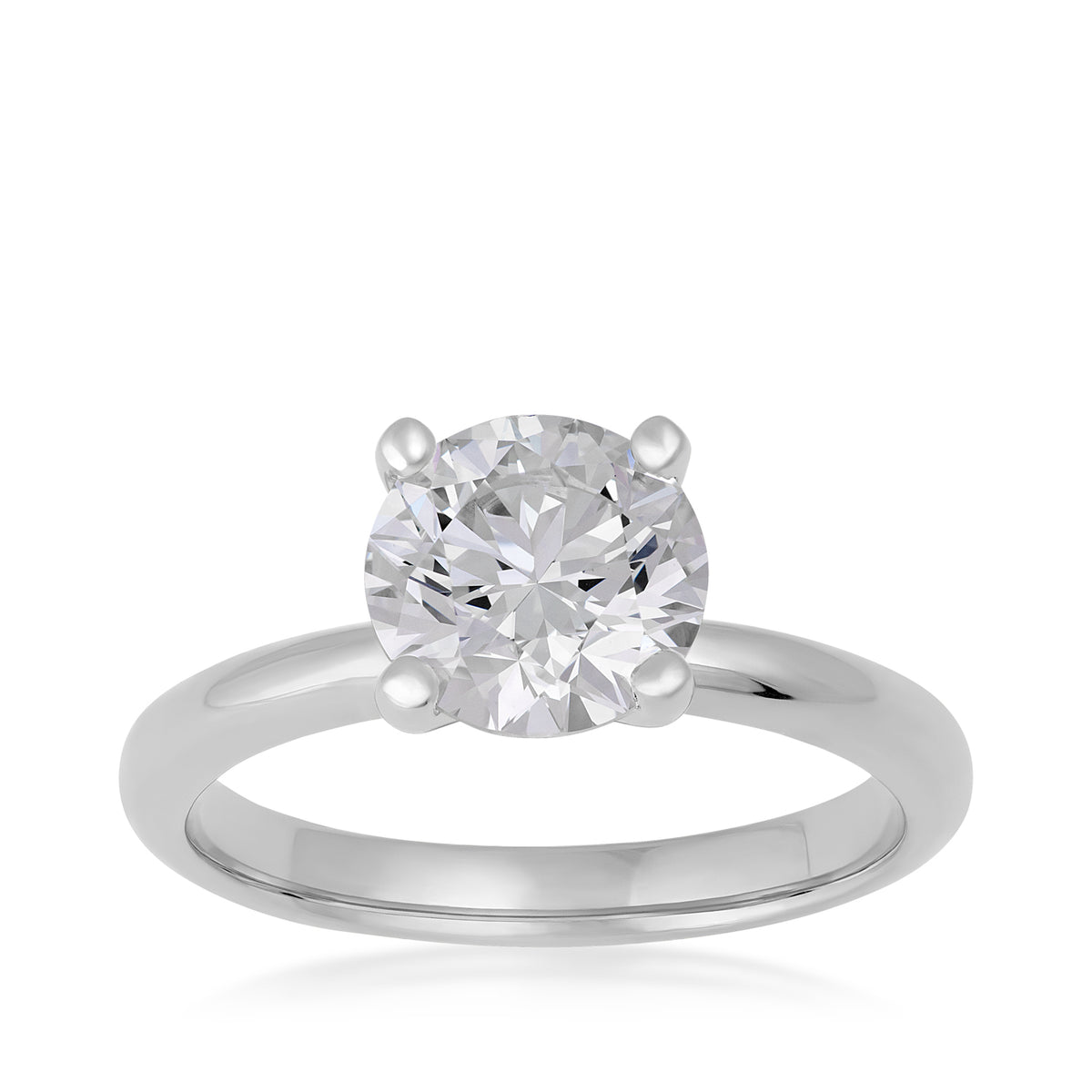 2 ct. round diamond solitaire white gold engagement ring