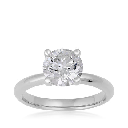 2 ct. round diamond solitaire white gold engagement ring
