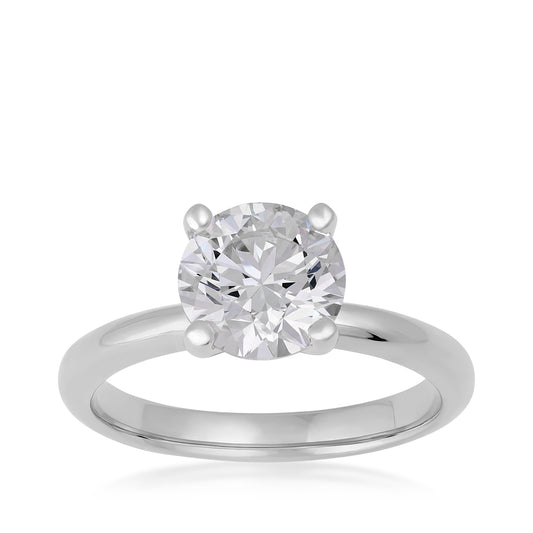 2 ct. round diamond solitaire white gold engagement ring