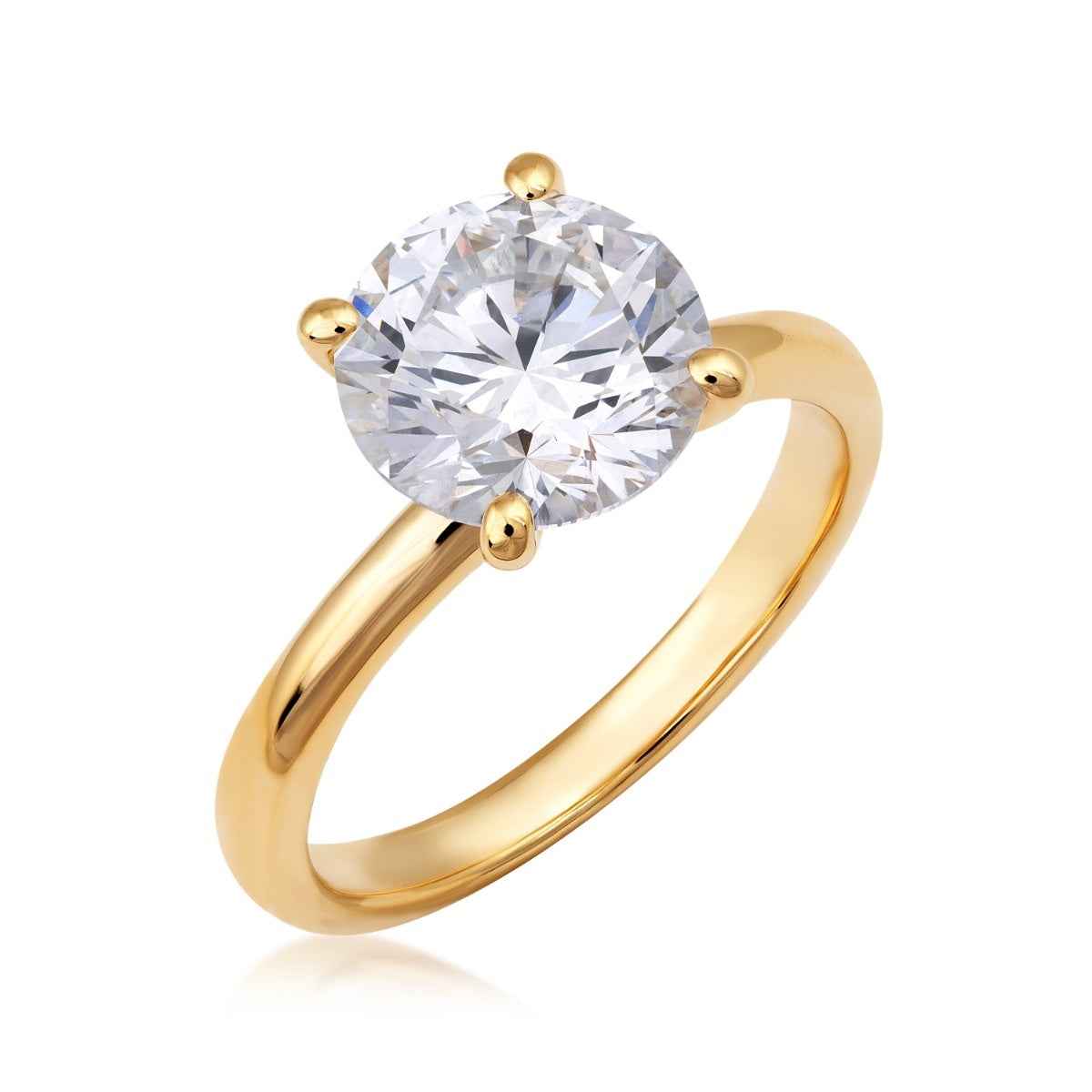 USA Collection 3 ct. tw. Lab-Grown Round Brilliant Diamond Solitaire Engagement Ring in 14K Yellow Gold