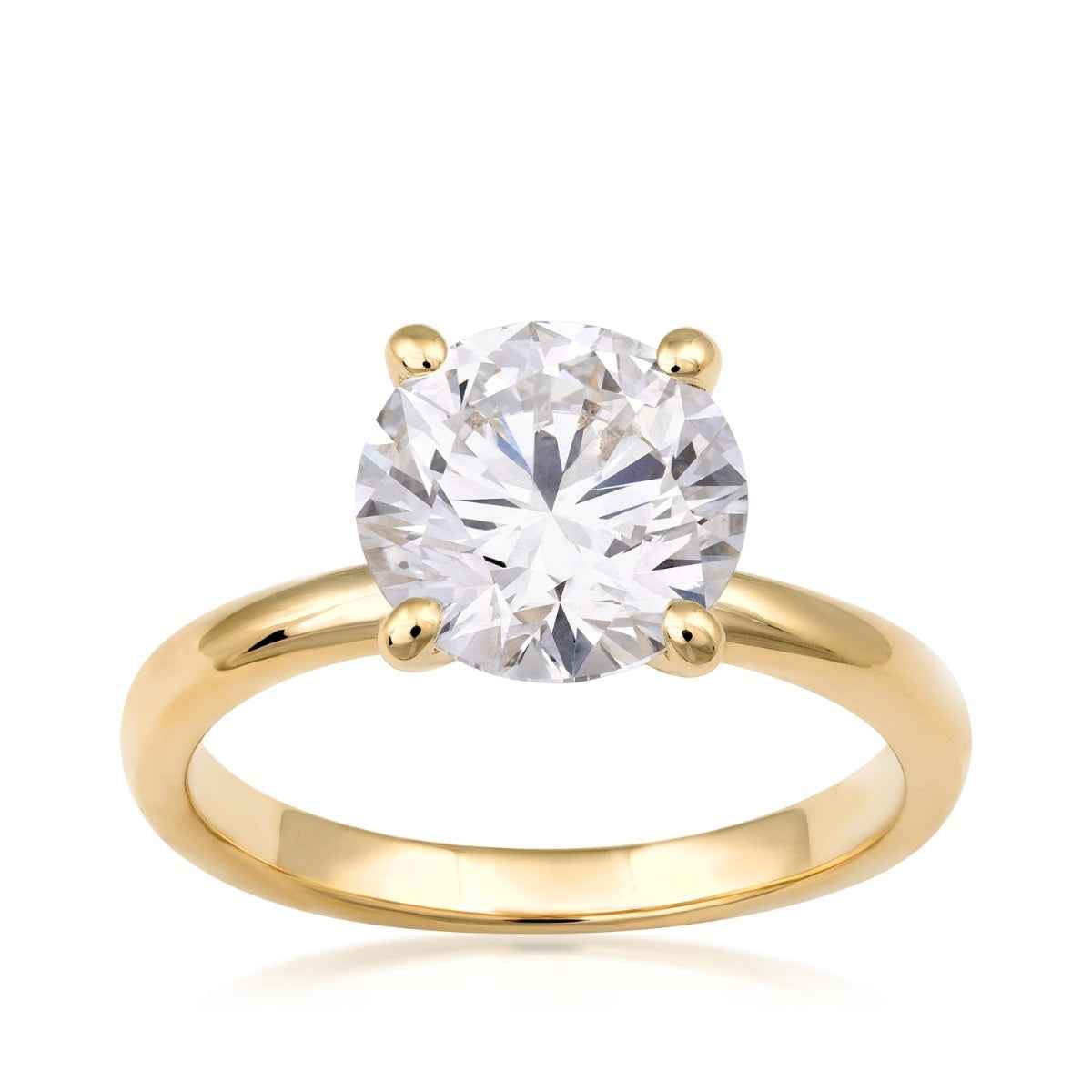 USA Collection 3 ct. tw. Lab-Grown Round Brilliant Diamond Solitaire Engagement Ring in 14K Yellow Gold