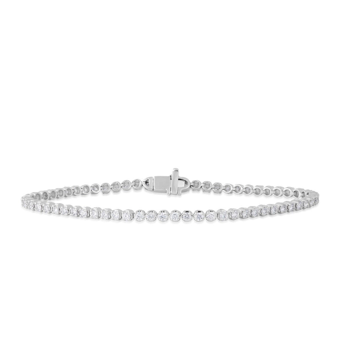 Adamante 2 ct. tw. Lab-Grown Round Diamond 7-inch Tennis Bracelet in 14K White Gold (2)