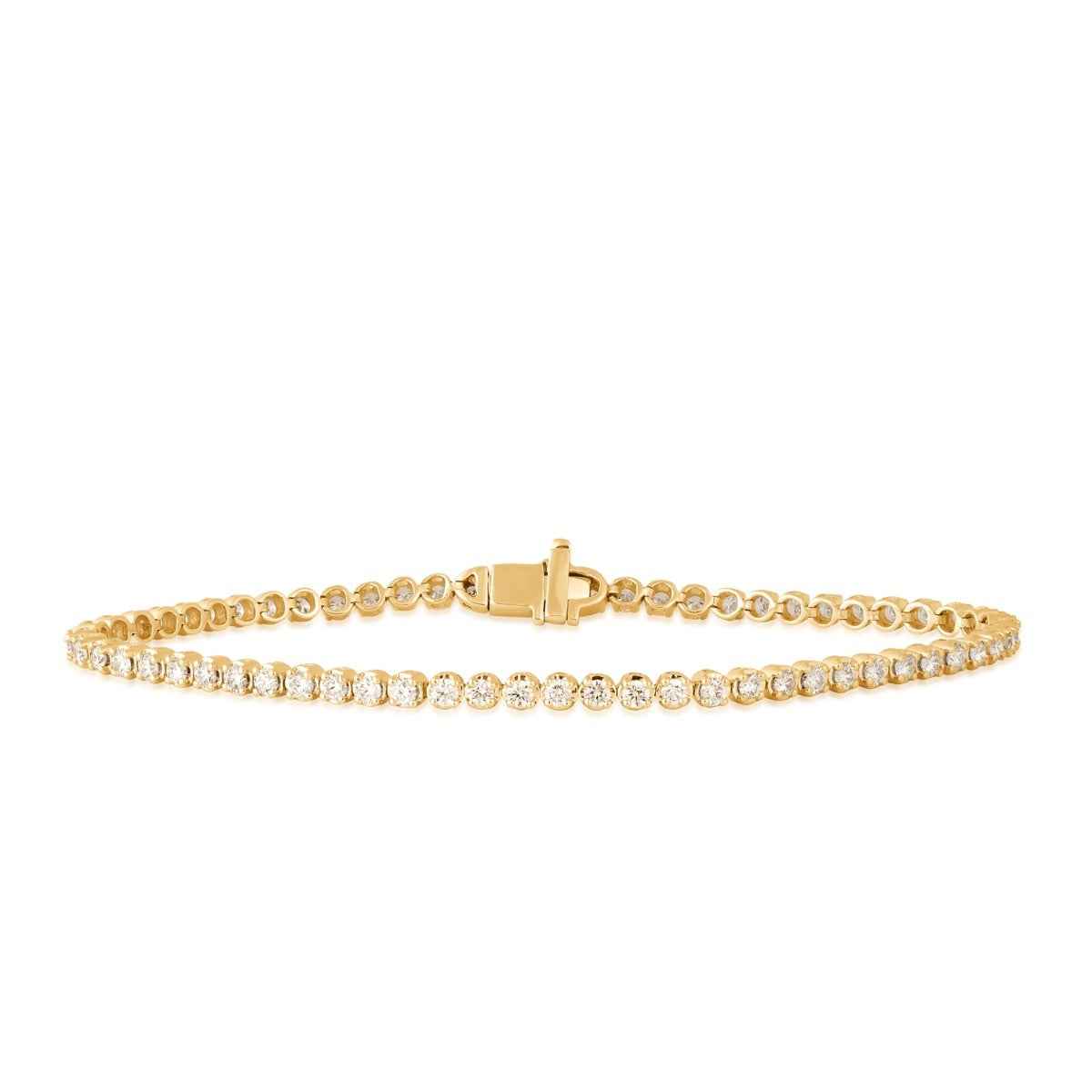 Adamante 2 ct. tw. Lab-Grown Diamond Tennis Bracelet in 14K Yellow Gold (2)