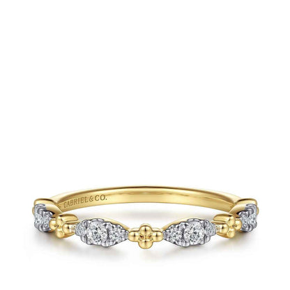 Gabriel & Co. 1/5 ct. tw. Diamond Bead Cluster Ring in 14K Yellow Gold
