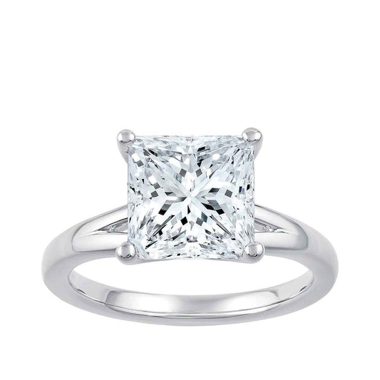 Adamante 3 ct. tw. Lab-Grown Princess Cut Diamond Solitaire Split Shank Engagement Ring in 14K White Gold