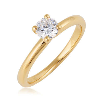 1/2 ct. round diamond solitaire yellow gold engagement ring alt