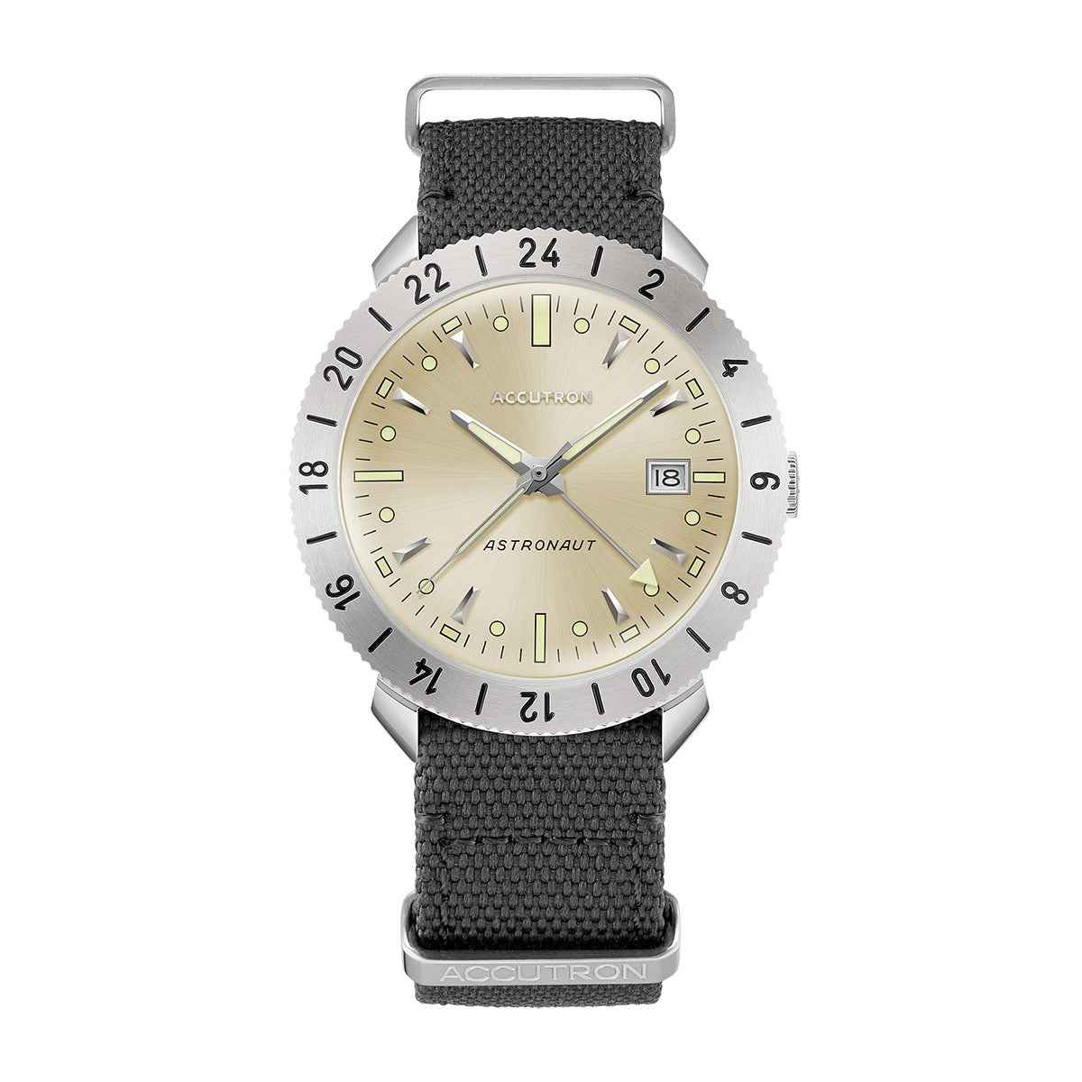 Accutron Men's Astronaut LTi Automatic Titanium Watch with White Dial front view