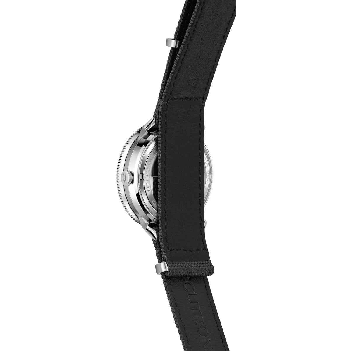 Accutron Men's Astronaut LTi Automatic Titanium Watch with White Dial close-up detail