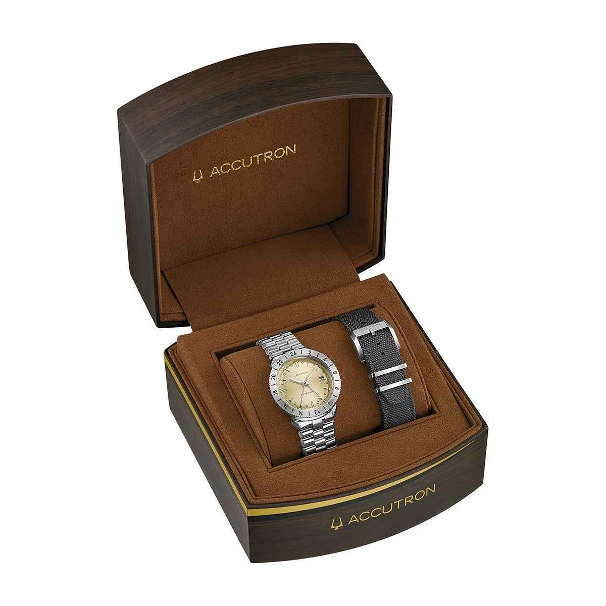 Accutron Men's Astronaut LTi Automatic Titanium Watch with White Dial side profile