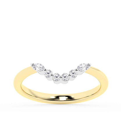 Adamante 1/8 ct. tw. Lab-Grown Diamond Contour Wedding Ring in 14K Yellow Gold