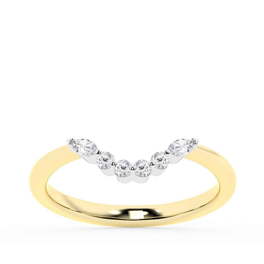 Adamante 1/8 ct. tw. Lab-Grown Diamond Contour Wedding Ring in 14K Yellow Gold