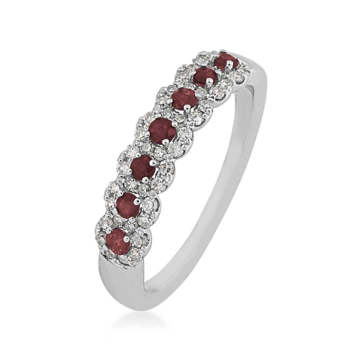 Ruby & 1/4 ct. tw. Diamond Ring in 14K White Gold