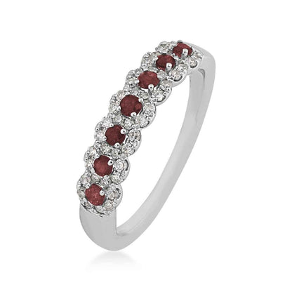 Ruby & 1/4 ct. tw. Diamond Ring in 14K White Gold