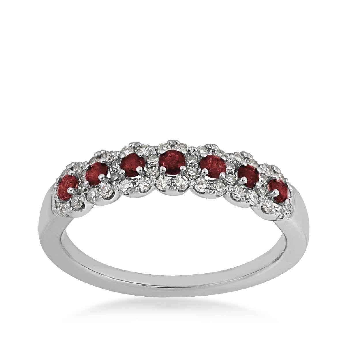 Ruby & 1/4 ct. tw. Diamond Ring in 14K White Gold