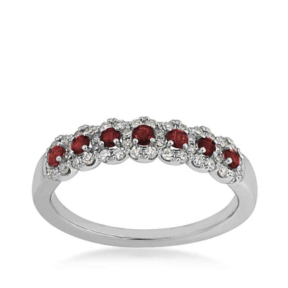 Ruby & 1/4 ct. tw. Diamond Ring in 14K White Gold