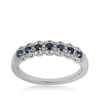 Sapphire & 1/4 ct. tw. Diamond Ring in 14K White Gold
