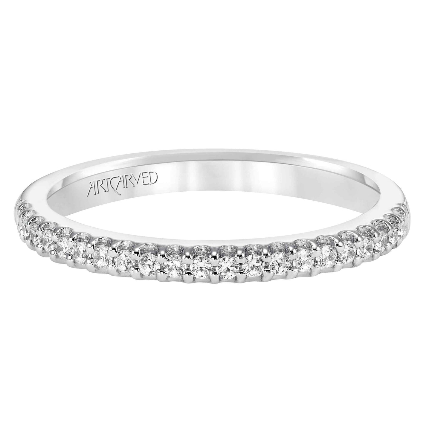 ArtCarved 1/6 ct. tw. Diamond Wedding Band in 14K White Gold