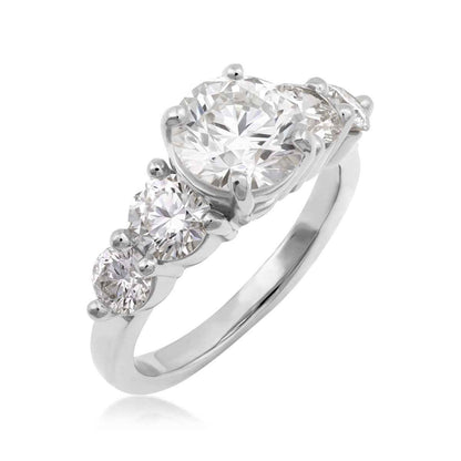 USA Collection 2-1/2 ct. tw. Lab-Grown Round 5-Stone Diamond Graduated Engagement Ring in 14K White Gold