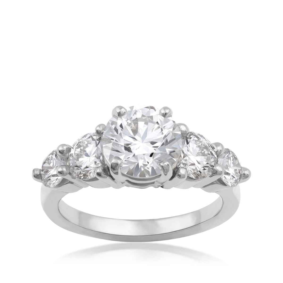 USA Collection 2-1/2 ct. tw. Lab-Grown Round 5-Stone Diamond Graduated Engagement Ring in 14K White Gold