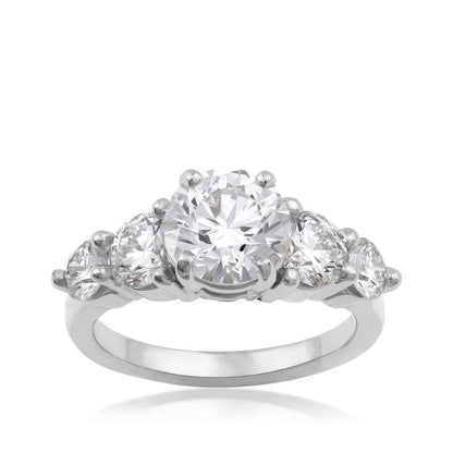 USA Collection 2-1/2 ct. tw. Lab-Grown Round 5-Stone Diamond Graduated Engagement Ring in 14K White Gold