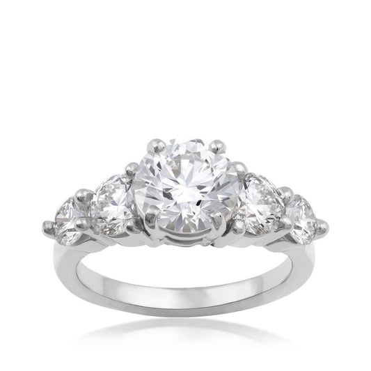 USA Collection 2-1/2 ct. tw. Lab-Grown Round 5-Stone Diamond Graduated Engagement Ring in 14K White Gold