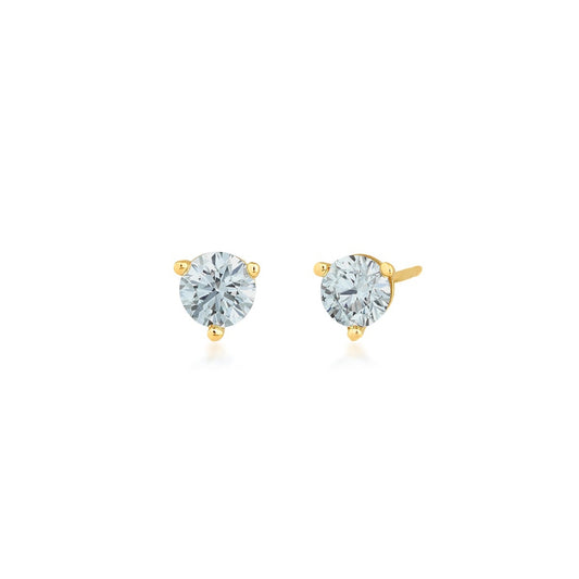USA Collection 1/2 ct. tw. Lab-Grown Round Brilliant Diamond Solitaire Earrings in 14k Yellow Gold