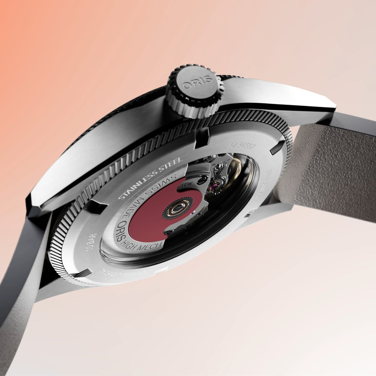 black dial and leather strap propilot oris automatic watch