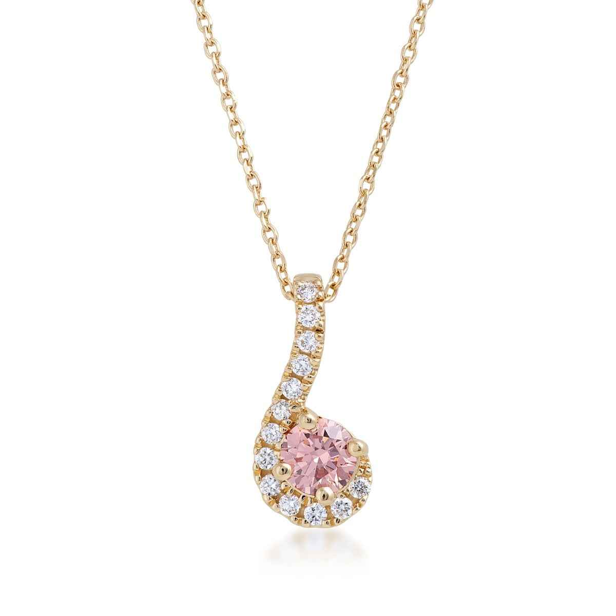 Sirena 1/3 ct. tw. Lab-Grown Treated Pink & White Diamond Half Halo Pendant in 14K Yellow Gold