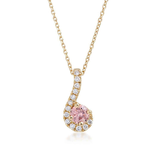 Sirena 1/3 ct. tw. Lab-Grown Treated Pink & White Diamond Half Halo Pendant in 14K Yellow Gold