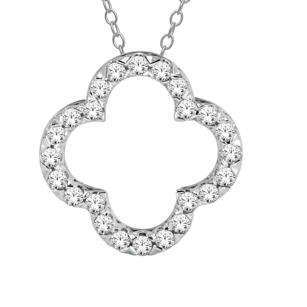 Diamond Fashion Necklace in 10K White Gold