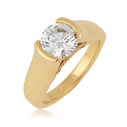 USA cathedral yellow gold ring alt