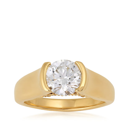 USA cathedral yellow gold ring